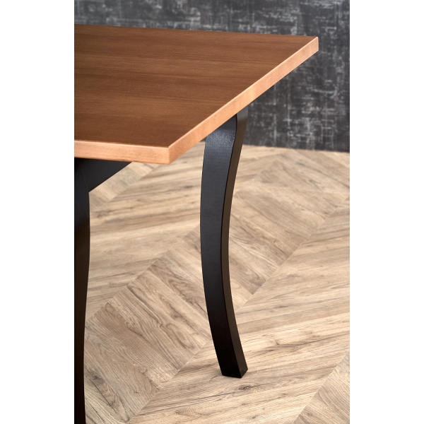 Stół WINDSOR rozkładany 160-240x90x76 cm kolor ciemny dąb/czarny - Halmar