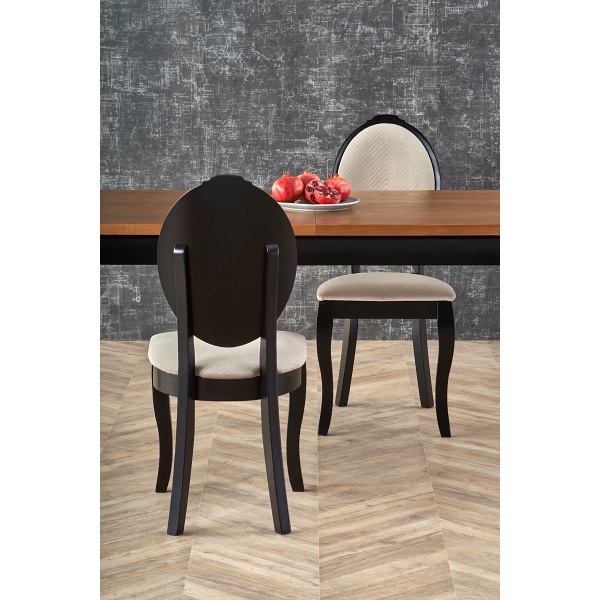 Stół WINDSOR rozkładany 160-240x90x76 cm kolor ciemny dąb/czarny - Halmar