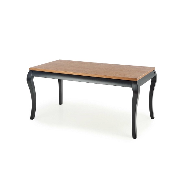 Stół WINDSOR rozkładany 160-240x90x76 cm kolor ciemny dąb/czarny - Halmar