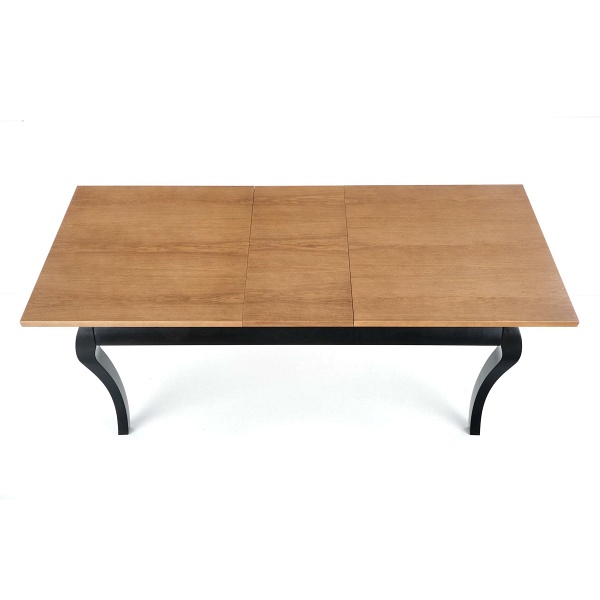 Stół WINDSOR rozkładany 160-240x90x76 cm kolor ciemny dąb/czarny - Halmar
