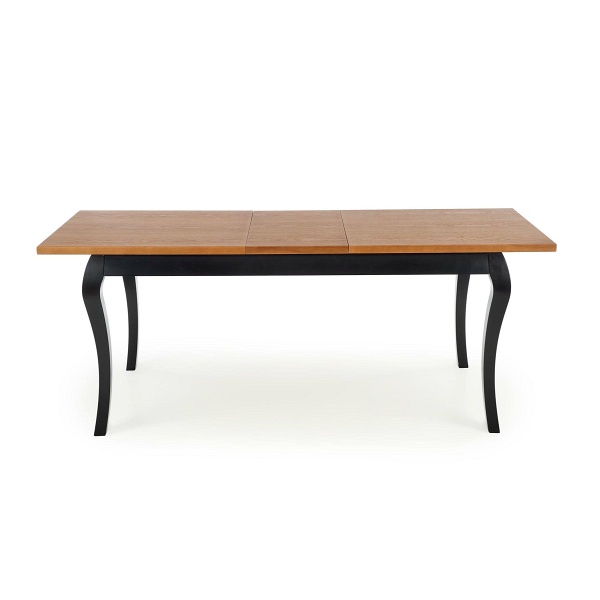 Stół WINDSOR rozkładany 160-240x90x76 cm kolor ciemny dąb/czarny - Halmar