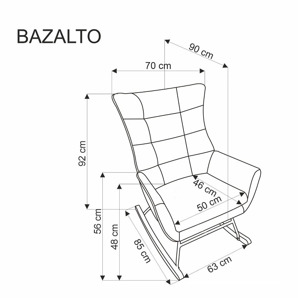 Fotel BAZALTO bujany popiel - Halmar