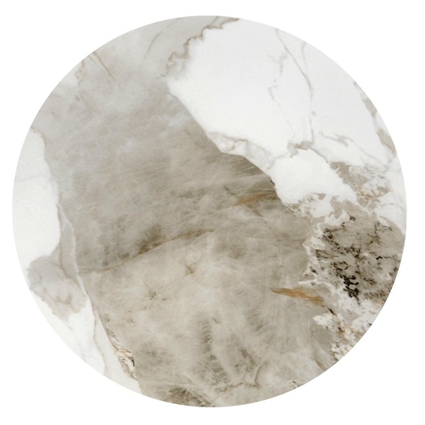 Ława CECILIA_S biały marmur / popielaty / złoty - Halmar