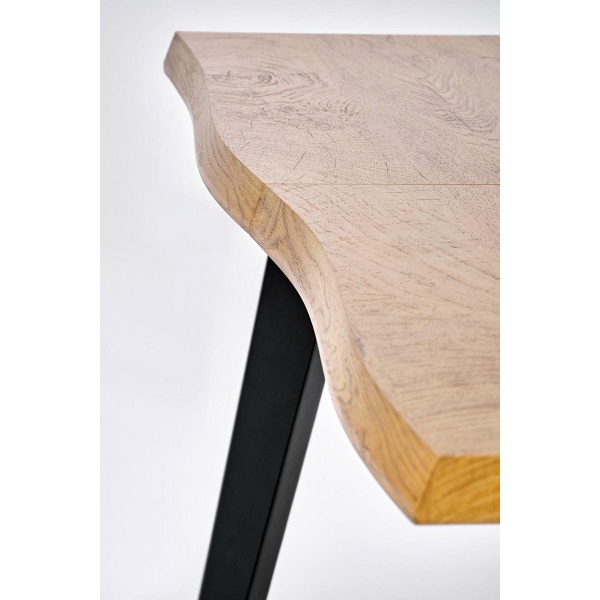 Stół DICKSON 2 rozkładany 150-210/90 cm, blat - naturalny, nogi - czarny - Halmar