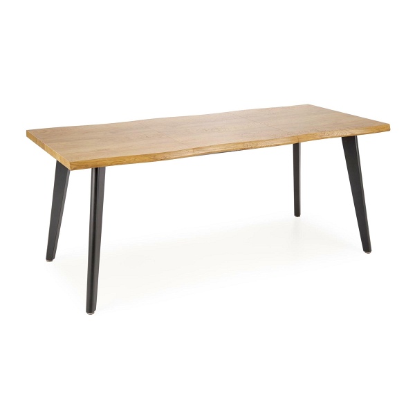 Stół DICKSON 2 rozkładany 150-210/90 cm, blat - naturalny, nogi - czarny - Halmar