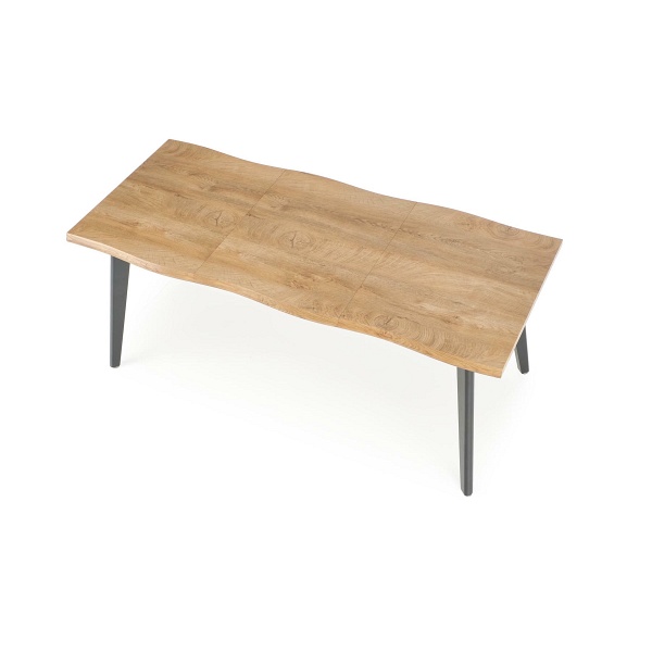 Stół DICKSON 2 rozkładany 150-210/90 cm, blat - naturalny, nogi - czarny - Halmar