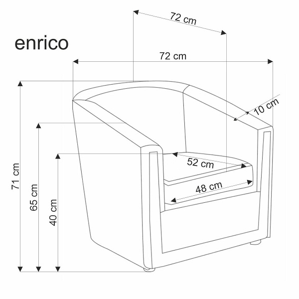Fotel ENRICO wypoczynkowy, popielaty - Halmar