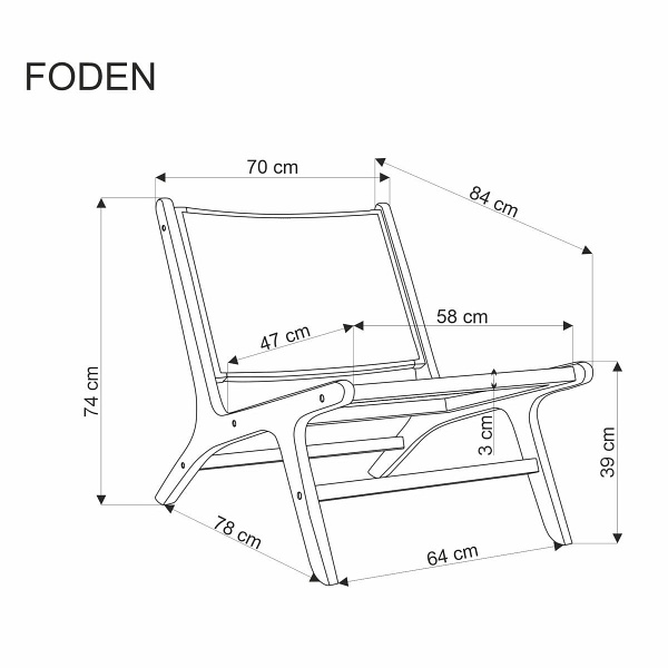 Fotel FODEN wypoczynkowy, czarny / naturalny - Halmar