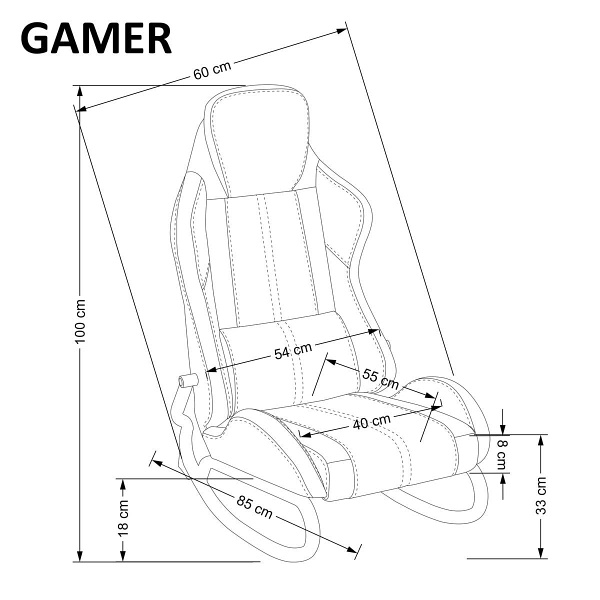 Fotel GAMER czarny/czerwony - Halmar