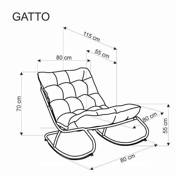 Fotel GATTO wypoczynkowy popiel - Halmar