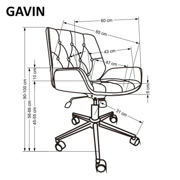 Fotel GAVIN gabinetowy orzechowy / czarny - Halmar