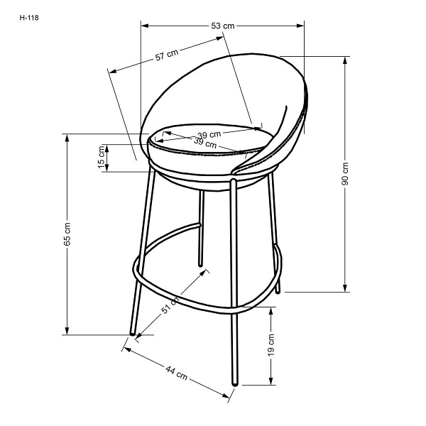 Hoker H118 popielaty - Halmar