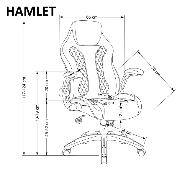 Fotel HAMLET gabinetowy czarny / popielaty - Halmar