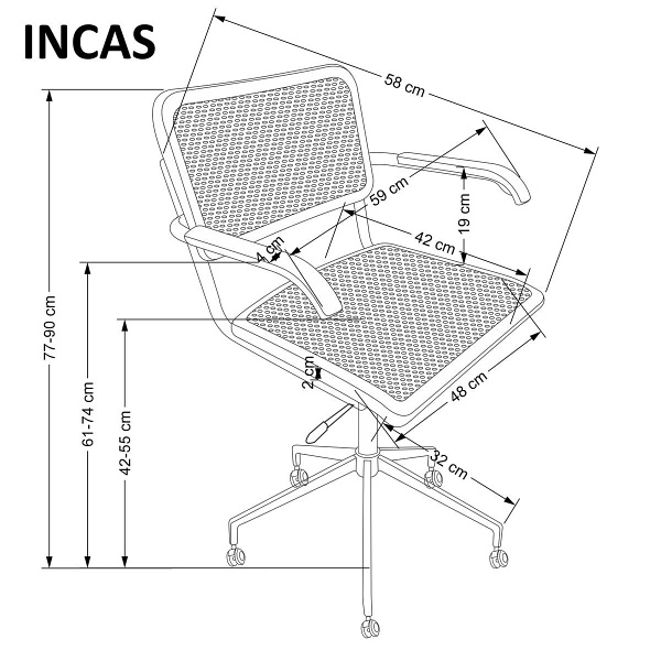 Fotel INCAS gabinetowy brązowy / czarny - Halmar