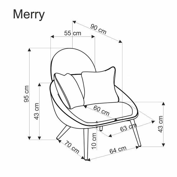 Fotel MERRY wypoczynkowy, kremowy - Halmar