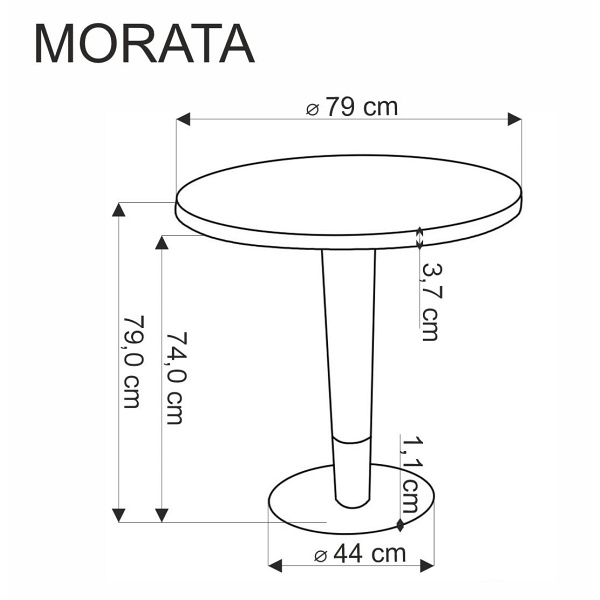 Stół MORATA okrągły, biały marmur / czarny / złoty - Halmar