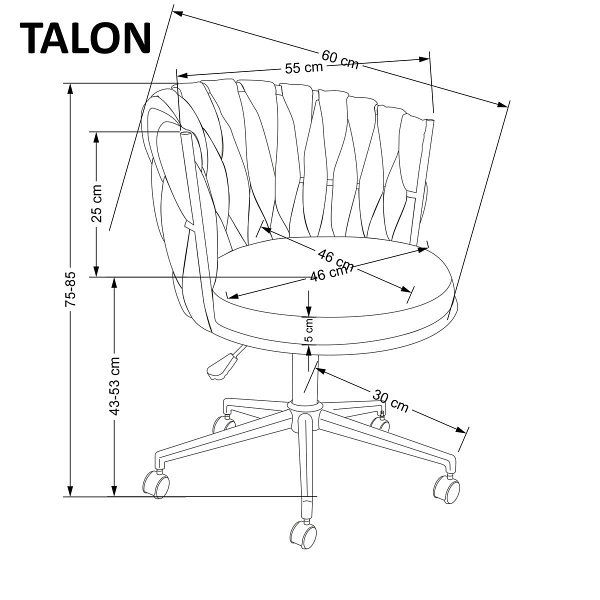 Fotel TALON gabinetowy popielaty - Halmar
