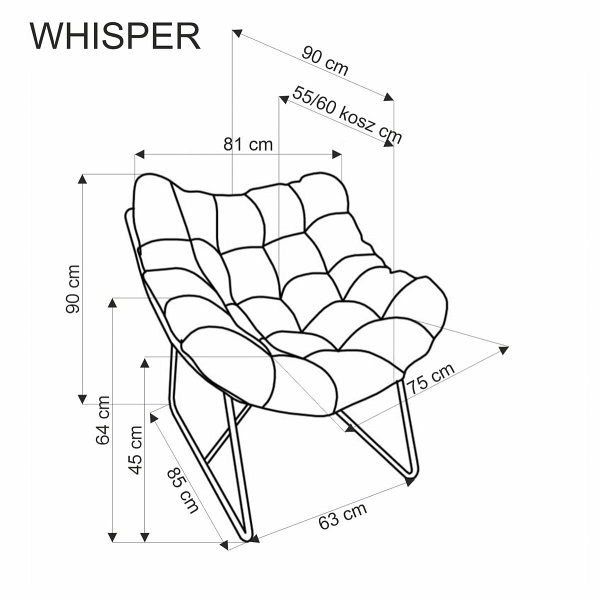 Fotel WHISPER wypoczynkowy, czarny / naturalny - Halmar