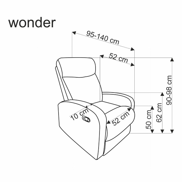 Fotel WONDER rozkładany z funkcją kołyski, beżowy - Halmar