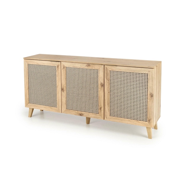Komoda BORNEO KM-1 dąb artisan/czarny - Halmar