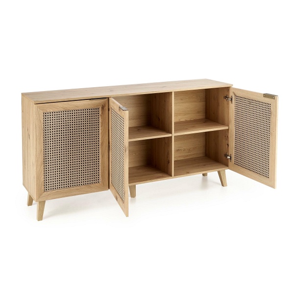 Komoda BORNEO KM-1 dąb artisan/czarny - Halmar