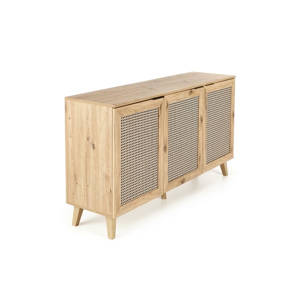 Komoda BORNEO KM-1 dąb artisan/czarny - Halmar
