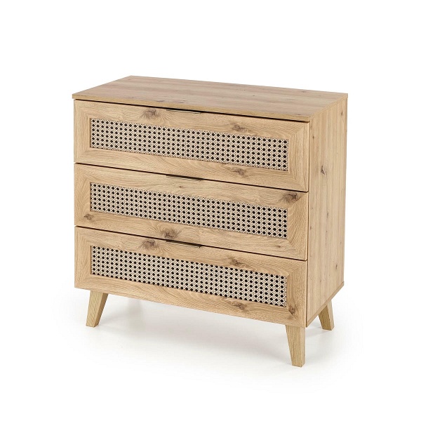 Komoda BORNEO KM-2 dąb artisan/czarny - Halmar