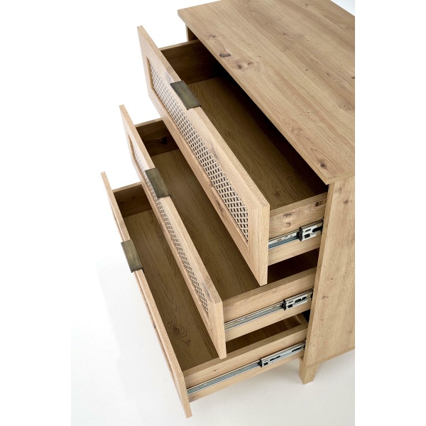 Komoda BORNEO KM-2 dąb artisan/czarny - Halmar