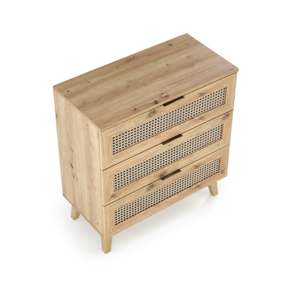 Komoda BORNEO KM-2 dąb artisan/czarny - Halmar