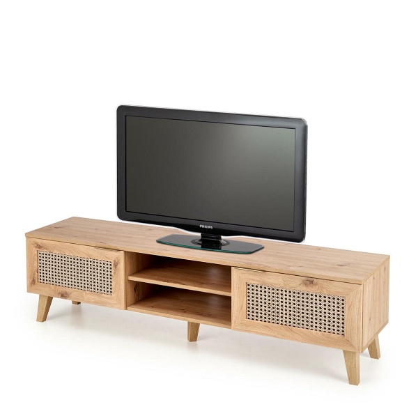 Stolik BORNEO RTV-1 RTV dąb artisan/czarny - Halmar