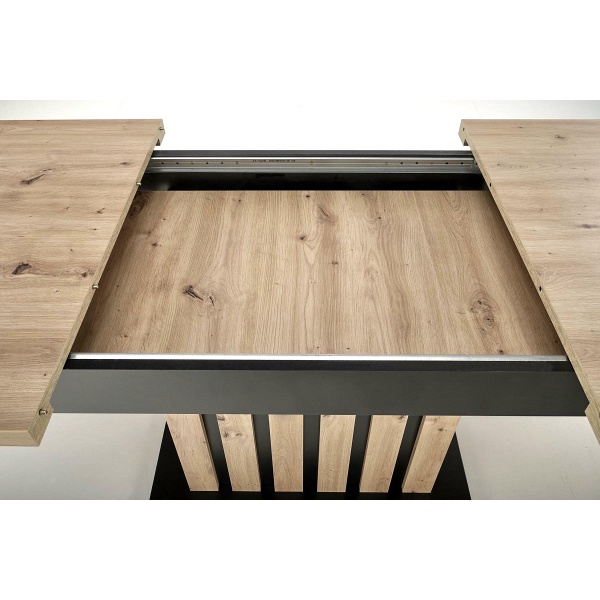 Stół LAMELLO rozkładany 130-180/80 cm dąb artisan/czarny - Halmar