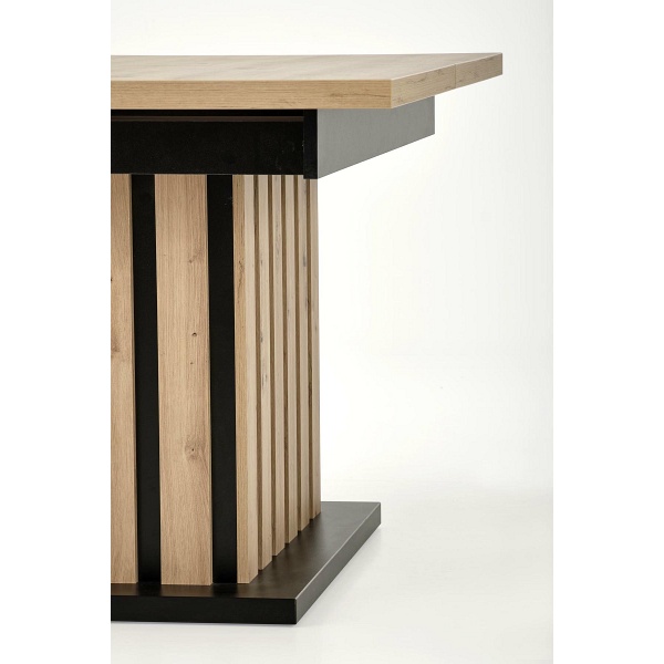 Stół LAMELLO rozkładany 130-180/80 cm dąb artisan/czarny - Halmar