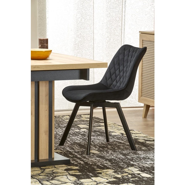 Stół LAMELLO rozkładany 130-180/80 cm dąb artisan/czarny - Halmar
