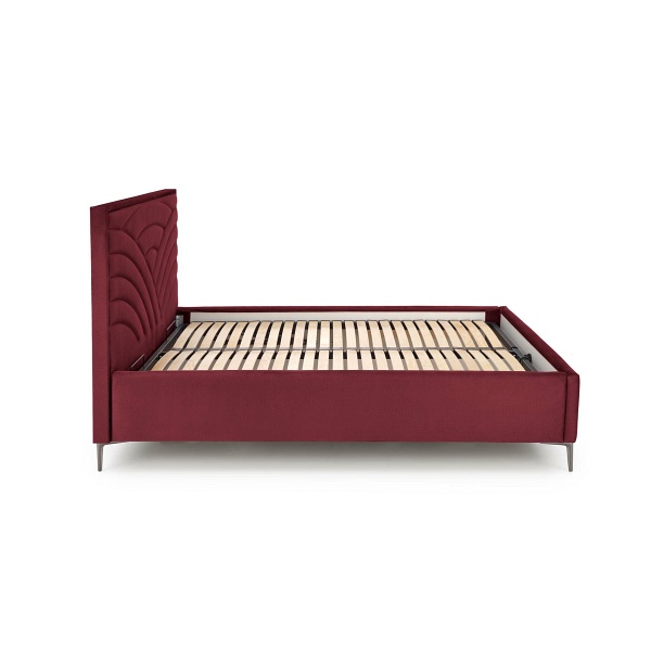 Łóżko MODULO W3 160 - wezgłowie bordowy tap. Monolith 59 - Halmar