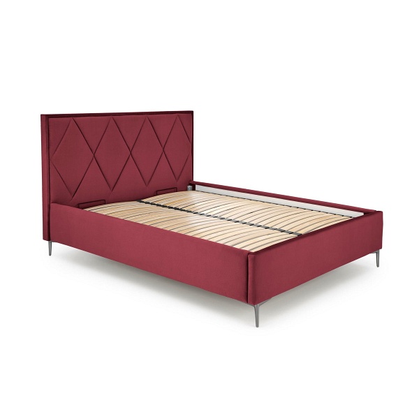 Łóżko MODULO W4 160 - wezgłowie bordowy tap. Monolith 59 - Halmar