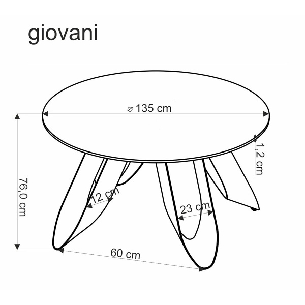 Stół GIOVANI okrągły, blat - zielony marmur, nogi - czarny - Halmar