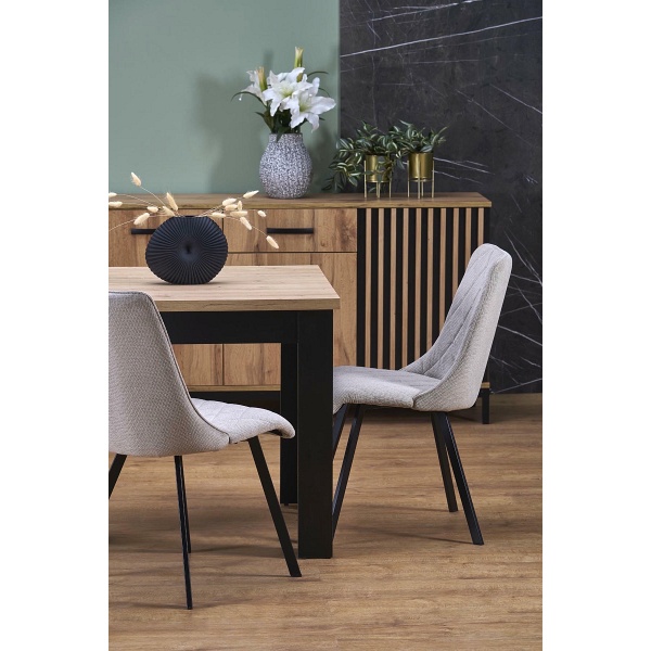 Stół BAGIO rozkładany 120-160/80 cm dąb artisan/czarny - Halmar