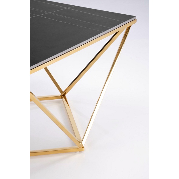 Ława FELICIA stelaż - złoty, blat - czarny marmur - Halmar