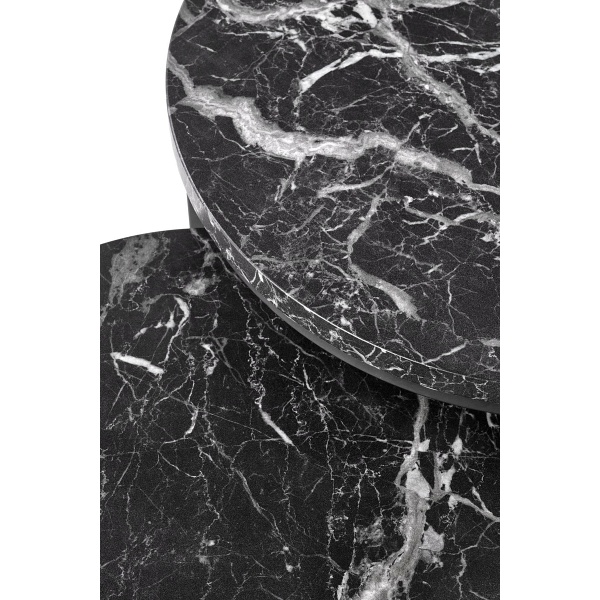 OREO zestaw dwóch ław czarny marmur / czarny - Halmar