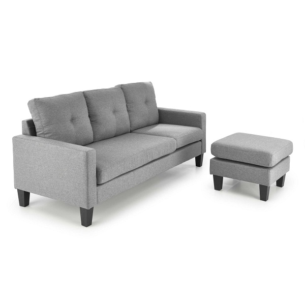Sofa GERSON z podnóżkiem popielaty - Halmar