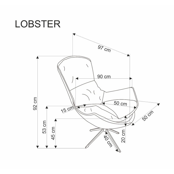 Fotel LOBSTER wypoczynkowy cynamonowy - Halmar