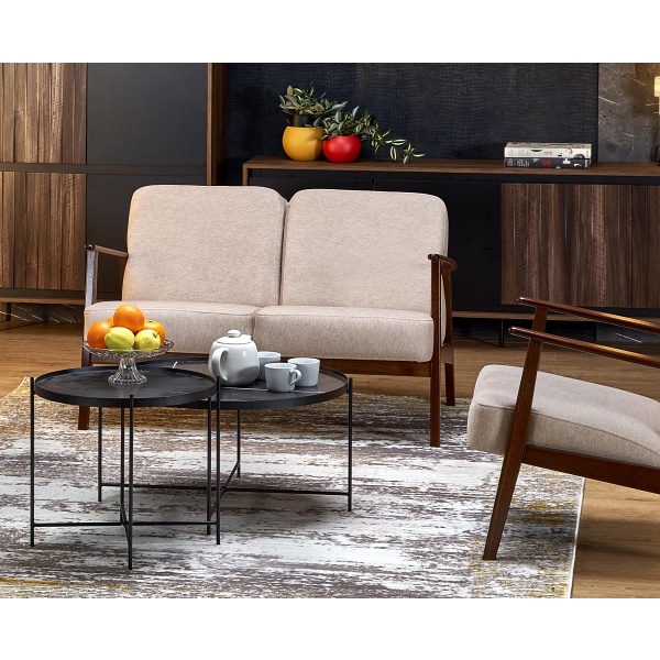 Sofa MILANO 2S - beżowy tap. Castel 15 - Halmar