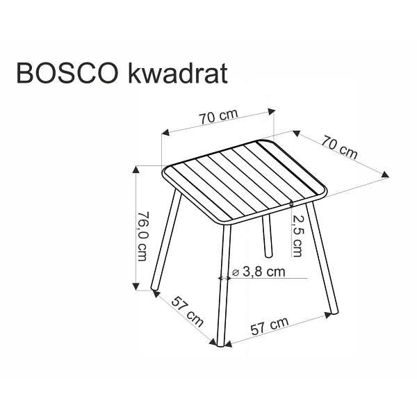 Stół BOSCO kwadrat czarny - Halmar