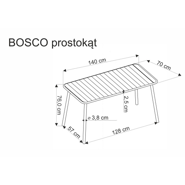 Stół BOSCO prostokąt czarny - Halmar