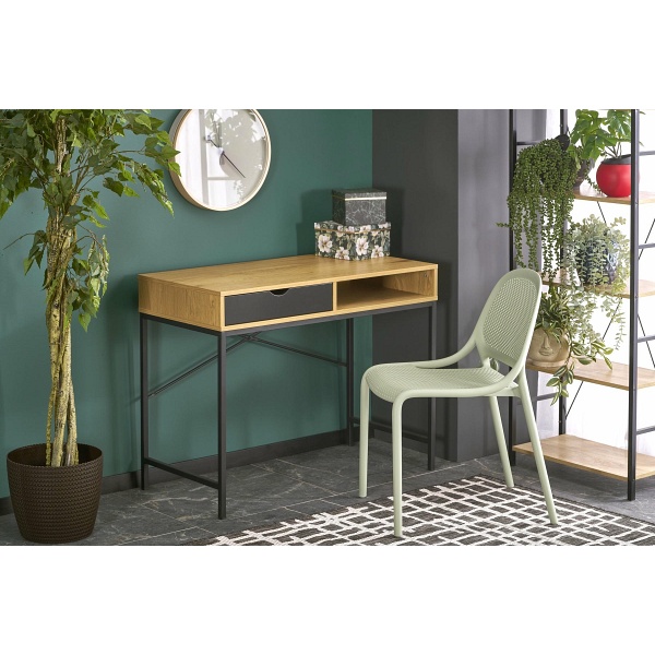 Biurko B50 naturalny / czarny - Halmar