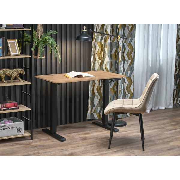 Biurko B53 z funkcją regulacji wysokości, dąb artisan / czarny - Halmar