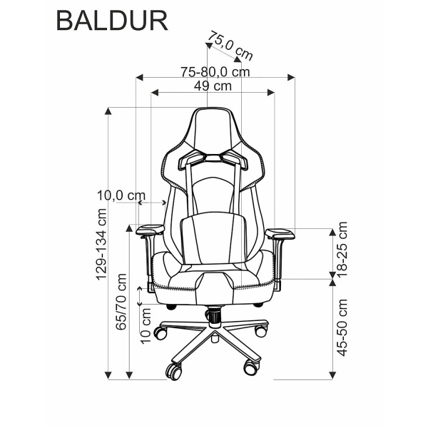 Fotel BALDUR gabinetowy c.popielaty / czarny - Halmar