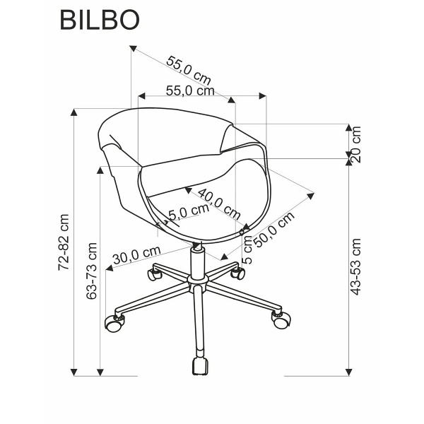 Fotel BILBO gabinetowy czarny / orzechowy - Halmar