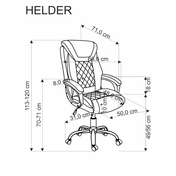 Fotel HELDER gabinetowy czarny - Halmar