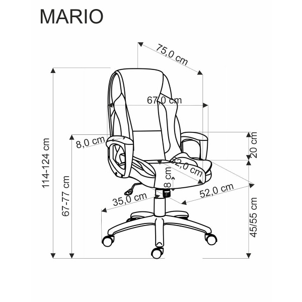 Fotel MARIO gabinetowy czarny - Halmar